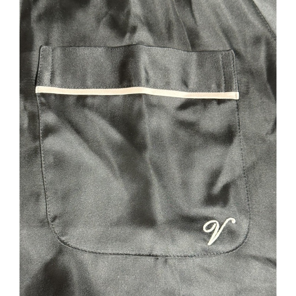 Victoria's Secret Signature Satin Short Pajama Set Jacquard Black Size Large EUC - Picture 5 of 6